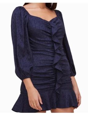 NWT ASTR the Label Sweetheart Cinched Ruffle Front Mini Dress